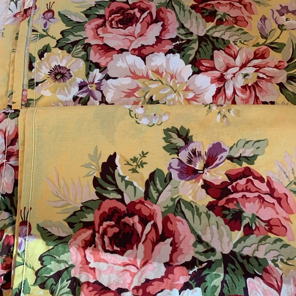 Vintage Ralph Lauren Yellow Floral Bedding Sheet